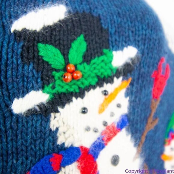 Vintage Croft & Barrow Christmas sweater with‎ 3D snowman cardinal, L - Picture 9 of 16